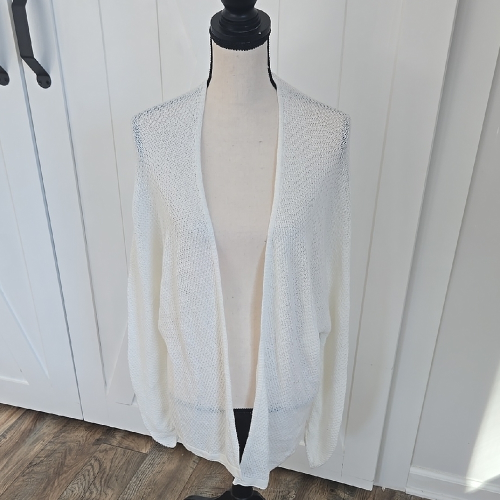 Elegant White Open-Front Sweater